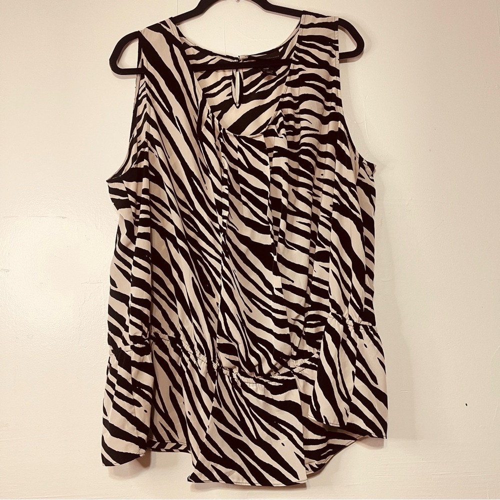 Lane Bryant Black and White Zebra Print Blouse